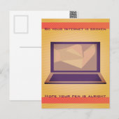 だからインターネットは壊れたレトロなラップトップコンピュータ ポストカード (正面/裏面)