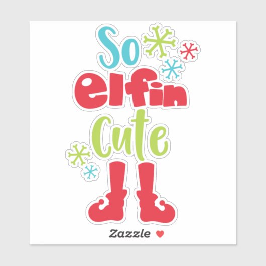 だからエルフィンかわいい，小妖精や小人シューズ，雪の結晶，クリスマス シール (シート)