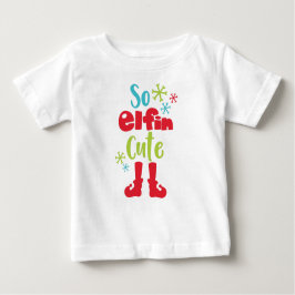 だからエルフィンかわいい，小妖精や小人シューズ，雪の結晶，クリスマス ベビーTシャツ