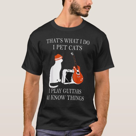 だからギターやKnで猫遊を飼う Tシャツ (正面)