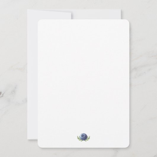 だからベリー甘いベビーシャワー招待状ブルーベリー 招待状 (裏面)