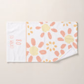 だから何の水彩花前向き80誕生日 バスタオルセット (ハンドタオル)