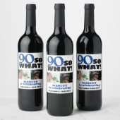 だから何タイポグラフィ90誕生日2フォトコラージュ ワインラベル (ボトル)