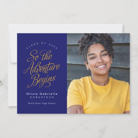 だから冒険は青い黄色の卒業を始める 案内状 (正面)