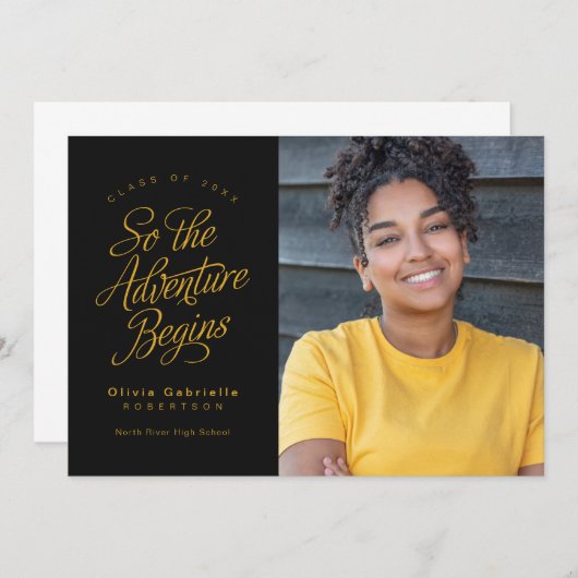 だから冒険は黒い黄色の卒業を始める 案内状 (正面/裏面)