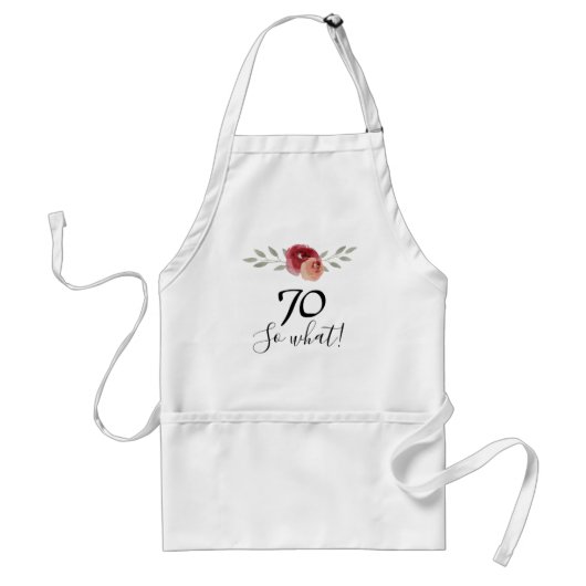 だから前向き水の色フローラ70誕生日 スタンダードエプロン (正面)