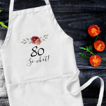 だから前向き水の色フローラ80誕生日 スタンダードエプロン<br><div class="desc">だから前向き水の色のフローラ80番目の誕生日エプロン。フローラデザインスクリプト80だから何。このデザインは前向き引用文80を備えおもしろい、白い台本と美しい水色のバラや小枝の中で何かを。エプロンは素晴らし女の80歳の祝誕生日のためのもので、ユーモアのセンスがある。</div>