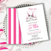 だから取り出す子犬ピンクの誕生日パーティー 招待状