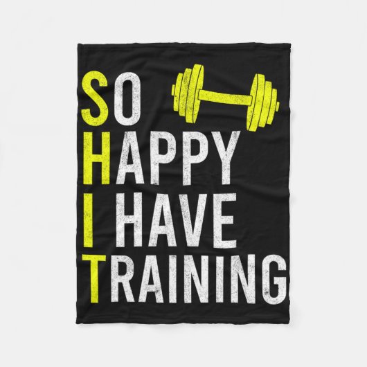 だから幸せ私はトレーニングボディビルジムWeightli フリースブランケット (正面)