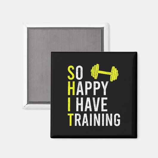 だから幸せ私はトレーニングボディビルジムWeightli マグネット (正面/裏面)