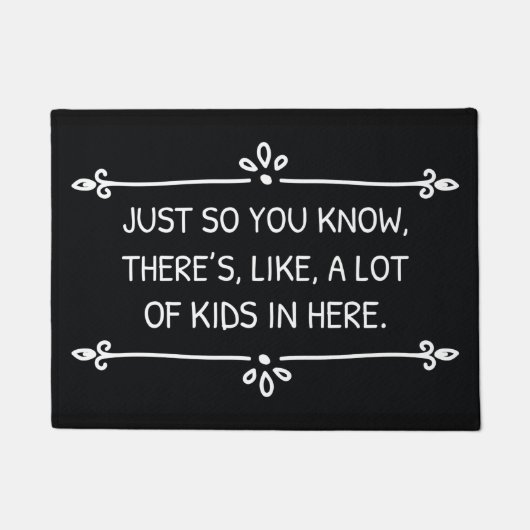 だから彼女には子供が多いって分かってる ドアマット (正面)