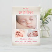 だから愛のベビーガール誕生の発表 案内状 (スタンド正面)