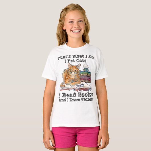だから本で知っている猫を読愛猫するのよ Tシャツ (正面フル)