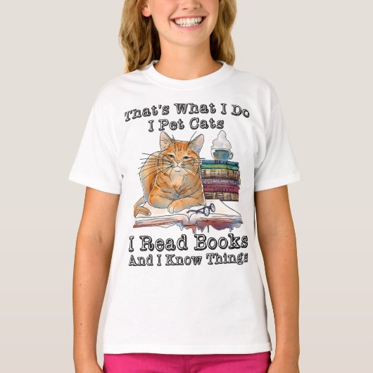 だから本で知っている猫を読愛猫するのよ Tシャツ (正面)