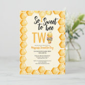 だから甘い2人の女の子の男の子最初の誕生日 招待状 (スタンド正面)