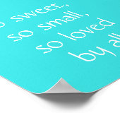 だから甘い、ので、小さなティール（緑がかった色）ベビー子供部屋プリント ポスター (角)