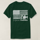 だから神はアメリカの農家旗トラクターを作った Tシャツ (デザイン正面)