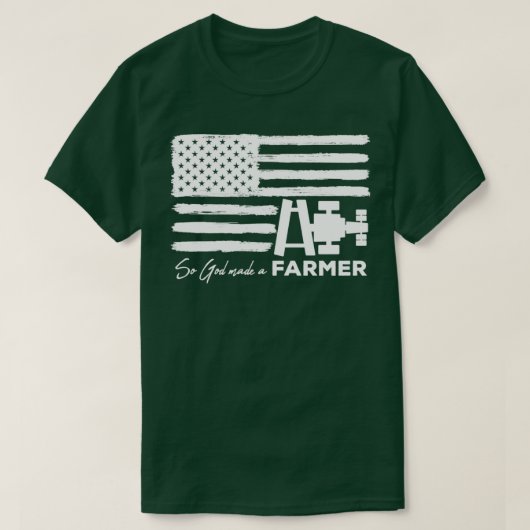 だから神はアメリカの農家旗トラクターを作った Tシャツ (デザイン正面)