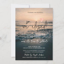 だから私たちはこっそり結婚式を挙げた、トロピカルビーチウェディングの駆け落ち結婚式 招待状