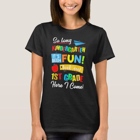 だから長い幼稚園1年生ここで私はCom Tシャツ (正面)