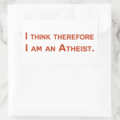 だか考えら私は無神論者だ。 長方形シール (バッグ)