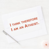 だか考えら私は無神論者だ。 長方形シール (封筒)