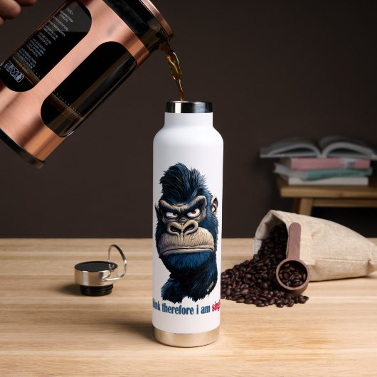 だか考えら私は独身の ウォーターボトル (コーヒー (回転後))