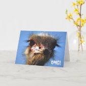 だちょうのバースデー・カード カード (黄色い花)