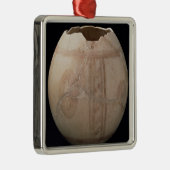 だちょうの卵はプイグdeからのつぼの形で切れました メタルオーナメント (右)