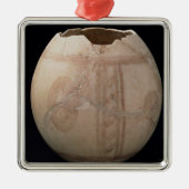 だちょうの卵はプイグdeからのつぼの形で切れました メタルオーナメント (正面)