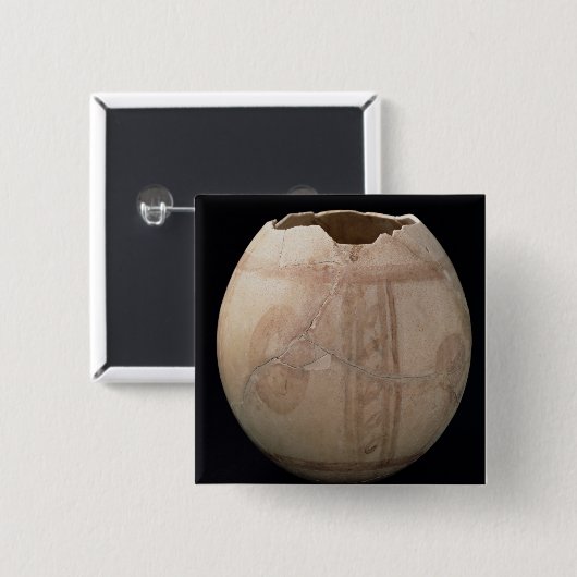 だちょうの卵はプイグdeからのつぼの形で切れました 缶バッジ (正面&裏面)