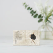 だちょうの白いヴィンテージの名刺 名刺 (スタンド正面)