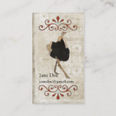 だちょうの白いヴィンテージの名刺 名刺 (裏面)