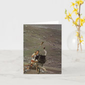 だちょうの競争- カード (黄色い花)