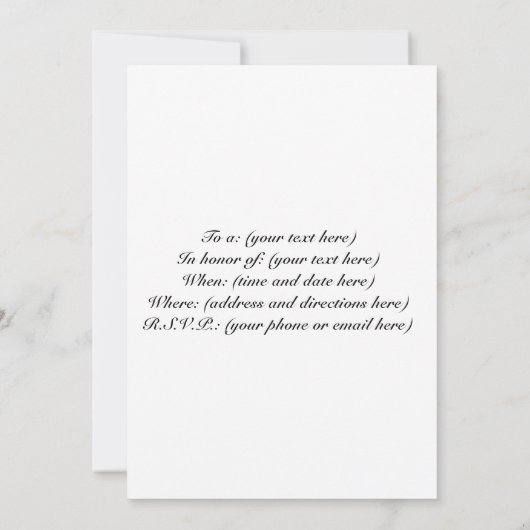 だちょうの羽 招待状 (裏面)