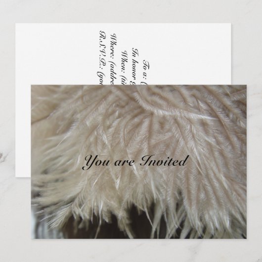 だちょうの羽 招待状 (正面/裏面)