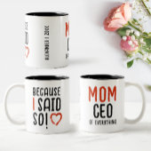 だって母さんおもしろいパパモダンタイポグラフィ ツートーンマグカップ