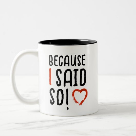 だって母さんおもしろいパパモダンタイポグラフィ ツートーンマグカップ (左)