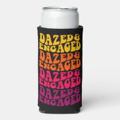 だまされてもいい、恋に夢中 レトロな虹のタイポグラフィー カスタム スリム缶クーラー (Seltzer正面)