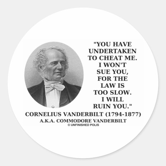 だまして訴訟を起こさぬのは身の破滅 ラウンドシール (正面)