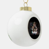 だめだ!バダスヒゲ3D セラミックボールオーナメント (左)