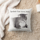 だめにされた猫はここに住んでいます: 鉛筆のスケッチ: ペット クッション (ブランケット)