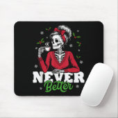 だらしないお団子スケルトンサンタコーヒーXmasユーモア女性S マウスパッド (マウス)