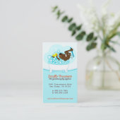 だらしないトリマーペットグルーミングの名刺 予約カード (スタンド正面)