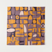 だらしない幾何学的形状を特徴としたシームレスパターン設計 タペストリー (正面(横))