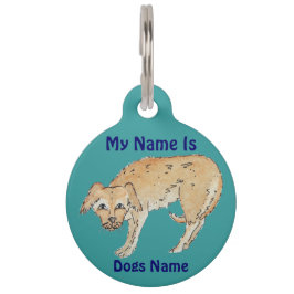 だらしない混合された品種犬の写真 ペット　ネームタグ