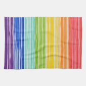 だらしない虹のストライプ キッチンタオル (横)