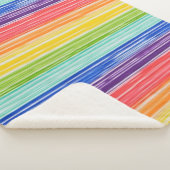 だらしない虹のストライプ シェルパブランケット (3/4)