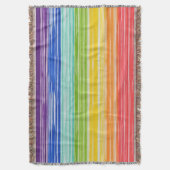だらしない虹のストライプ スローブランケット (正面縦)