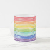 だらしない虹のストライプ フロストグラスマグカップ (正面左)